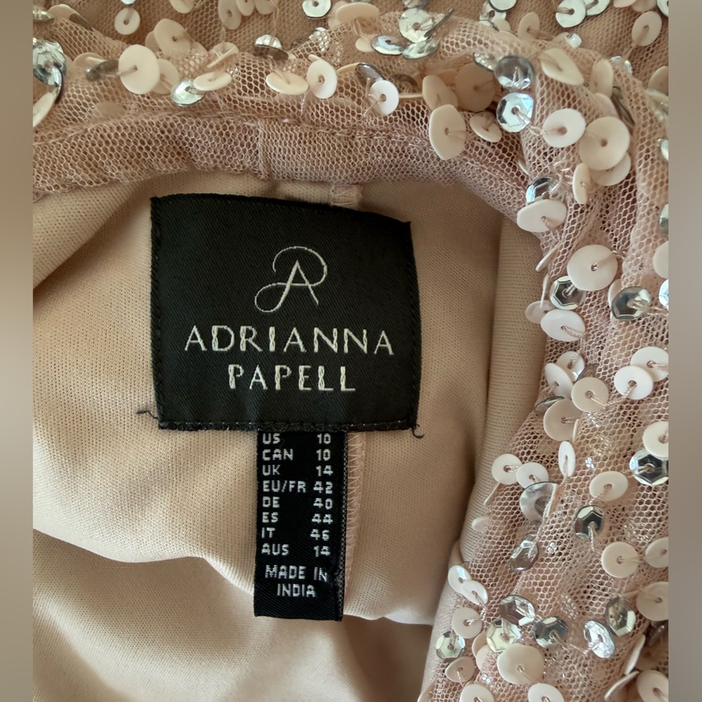 Adrianna Papell Blush Sequin Dress with Scoop Back - Picture 3 of 3